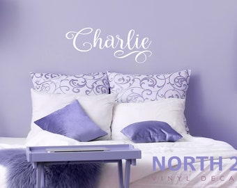 Calcomanía de pared con nombre de niña - Calcomanías de pared personalizadas - Calcomanía de pared para habitación de niña - Calcomanía de pared para dormitorio de niña, decoración de pared, arte de pared, regalo