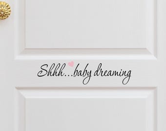 Baby Dreaming Door Decal - Nursery Room Door Decal - Baby dreaming - baby dreaming decal - door decal - baby dreaming sticker