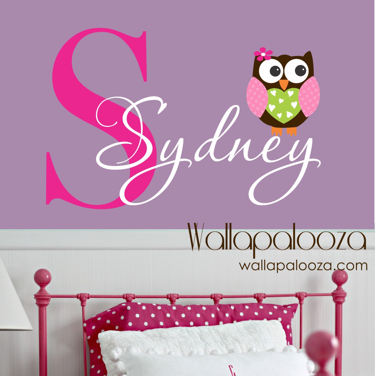 Owl Wall Decal custom name decal owl wall sticker vinyl Etsy