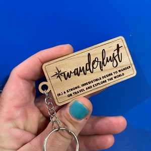 Wanderlust Keychain | Wanderlust | Travel Keychain | Wanderlust Keyring | Boho Gift | Gift Under 10 | Stocking Stuffer | Travel Gift