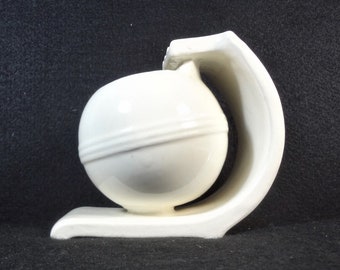 Mid Century Modern White Vase, Planter, Ashtray, Ceramic Art Object, Hand  Made in Czechoslovakia, Modern Display Piece