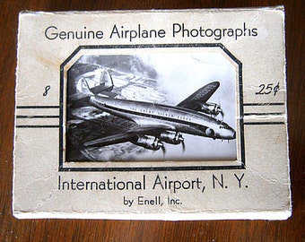 Vintage Souvenir Airplane Photographs From New York International Airort