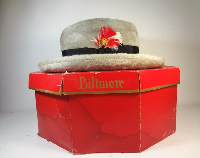Biltmore Fedora Hat With Original Box, Genuine Canadian Beaver, Gray ...