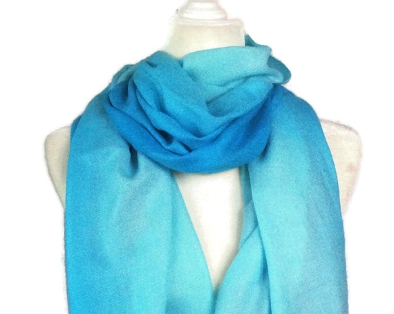 Large Pashmina Scarf or Wrap, Shawl in Two Shades… - image 1