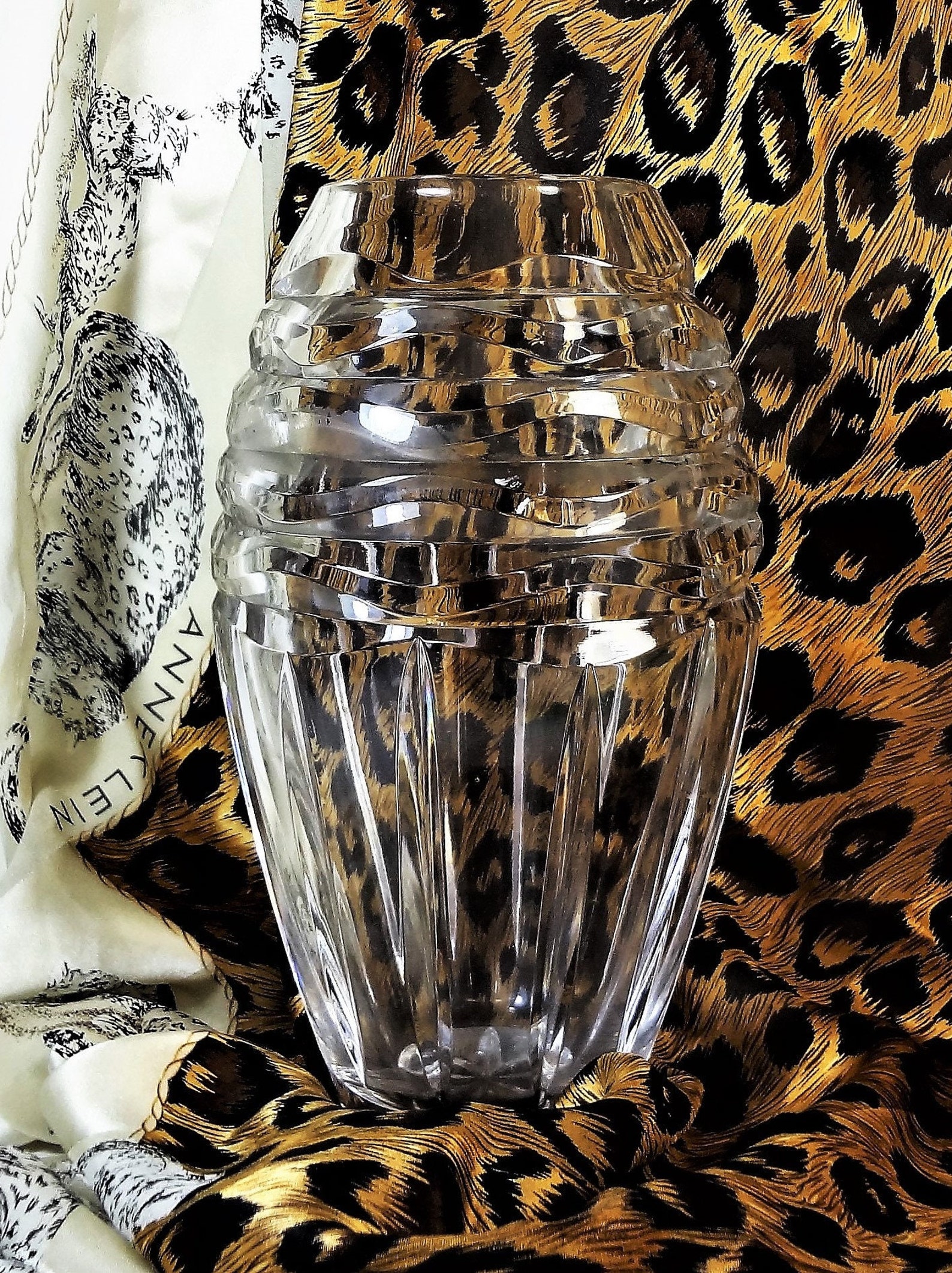 Clear Crystal Vase Made in Poland, Bombay 24 Lead Crystal Vase, 8 Inch