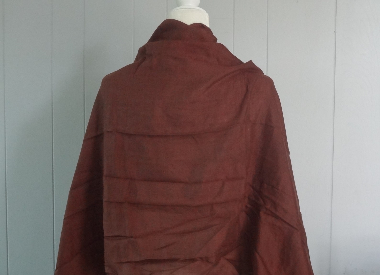 Tie Rack Large Scarf With Fringe. Brown Silk and Wool Scarf or Etsy