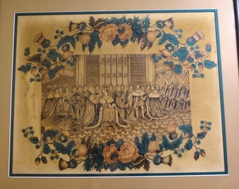 1838 Coronation of Queen Victoria, Coronation Memorabilia, Royal Family Memorabilia, Textile circa 1840, Made In England,