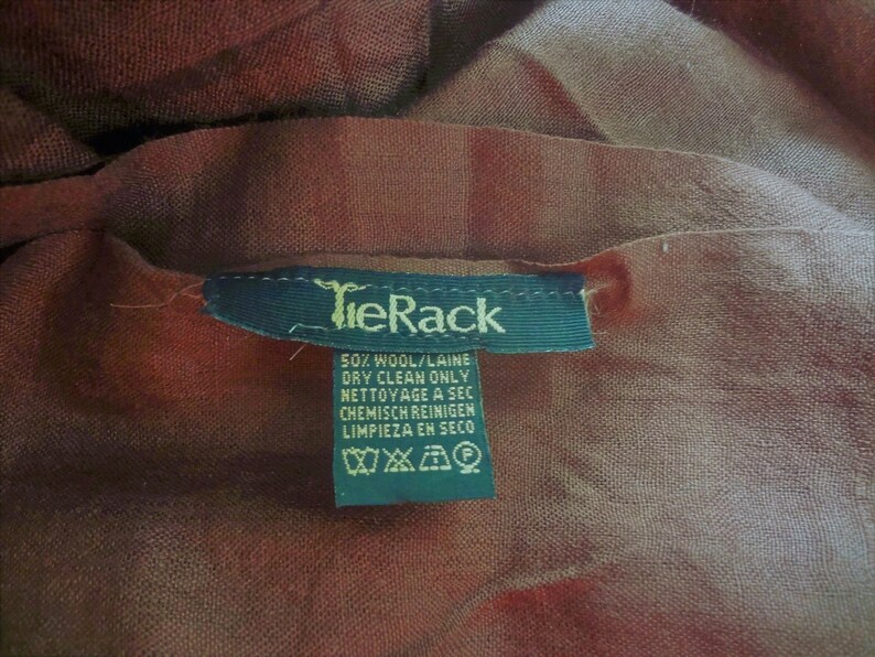 Tie Rack Large Scarf With Fringe. Brown Silk and Wool Scarf or Etsy