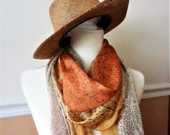 Luxury Wild Silk Scarf With Felt Flowers, 63 X 180 Cm / 25 X