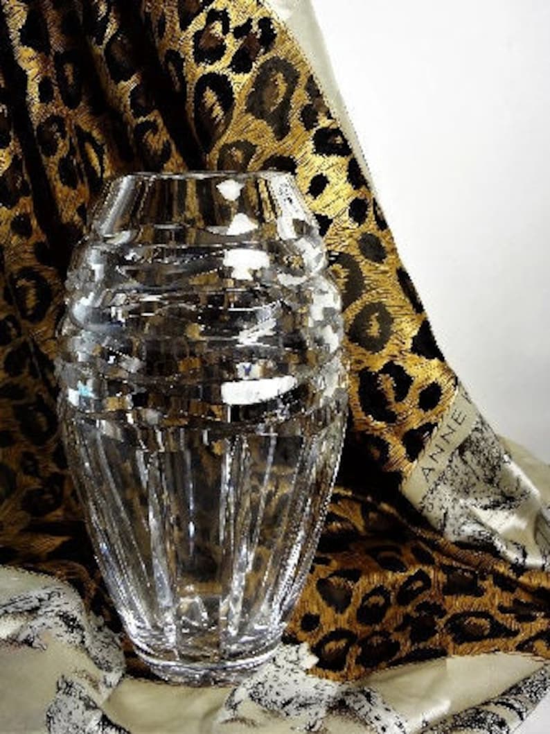 Clear Crystal Vase Made in Poland, Bombay 24 Lead Crystal Vase, 8 Inch