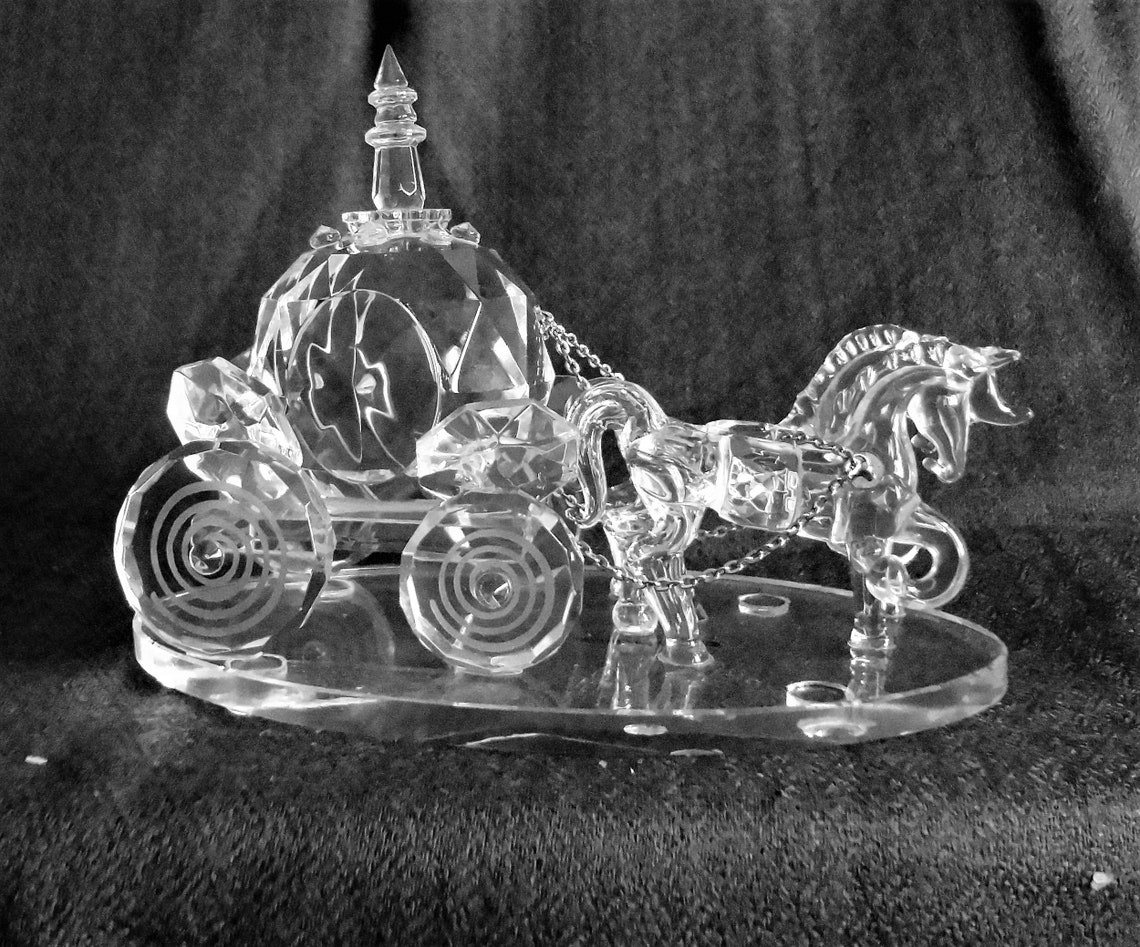 Crystal Wedding Coach Horse Drawn Carriage Clear Crystal Etsy
