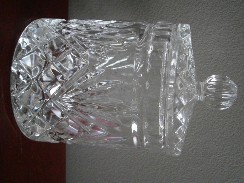 Vintage Cut Crystal Biscuit Jar with Lid Etsy