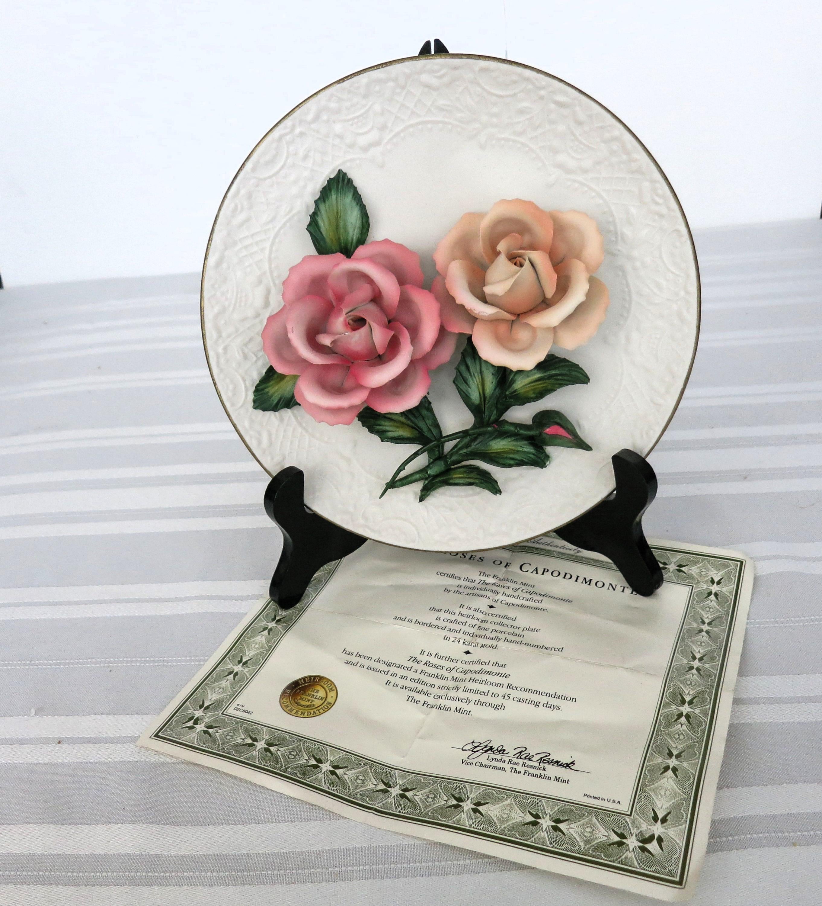 オブジェ　FRANKLIN MINT 薔薇Porcellane オブジェ FRANKLIN MINT 薔薇Porcellane オブジェ FRANKLIN MINT
