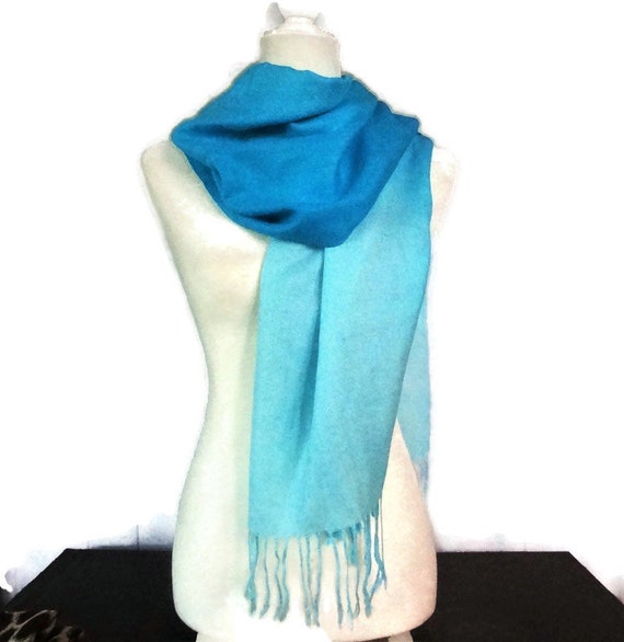 Large Pashmina Scarf or Wrap, Shawl in Two Shades… - image 3