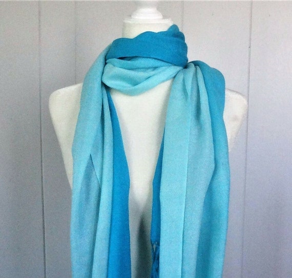 Large Pashmina Scarf or Wrap, Shawl in Two Shades… - image 6