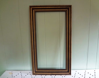 Ebonized Oak Frame with Gold, Circa 1940's, Modernism,  Oil Painting Frame / Mirror Frame