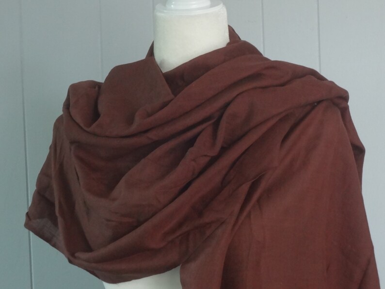 Tie Rack Large Scarf With Fringe. Brown Silk and Wool Scarf or Etsy