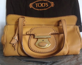 Tods Leather Handbag, Womens Shoulder Bag, With Dust Bag, With Lock and Key, Made in Italy