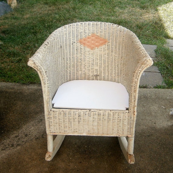 antique childs wicker rocking chair