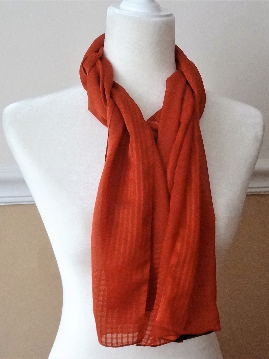 Art of the Scarf Tie Rack Long Sheer Poly Scarf Made in Etsy