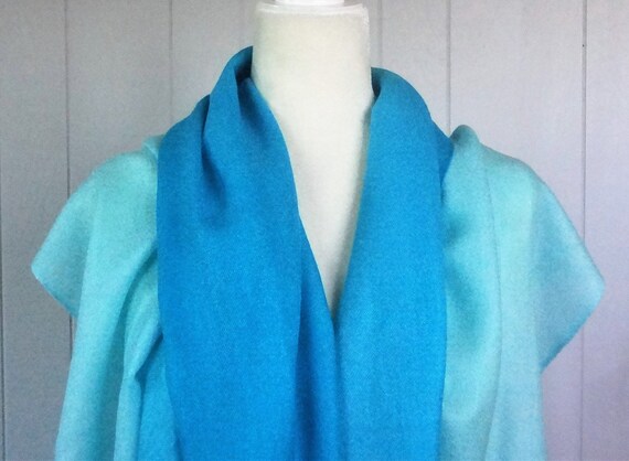 Large Pashmina Scarf or Wrap, Shawl in Two Shades… - image 7