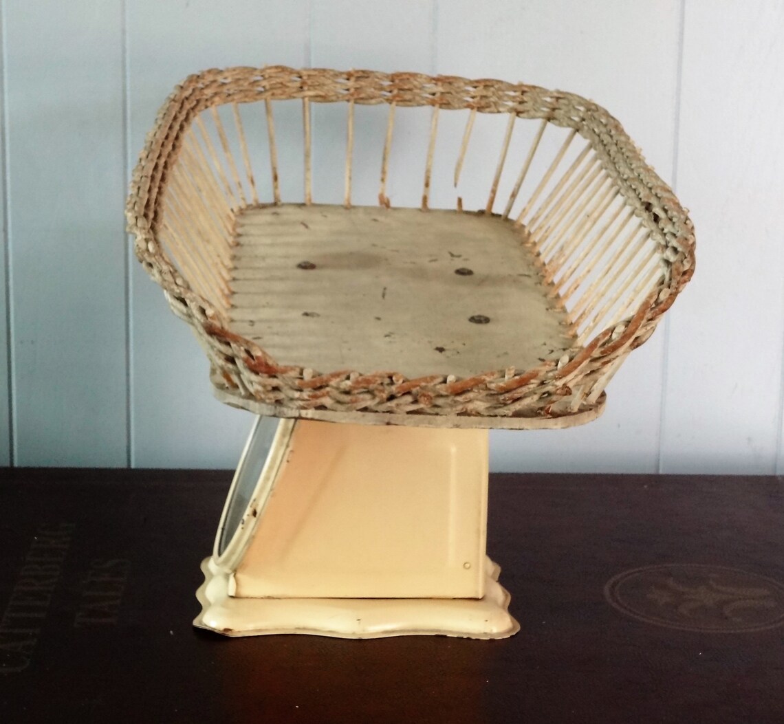 Wicker Basket Baby Scale 30 Pound Metal Scale 1930's Etsy