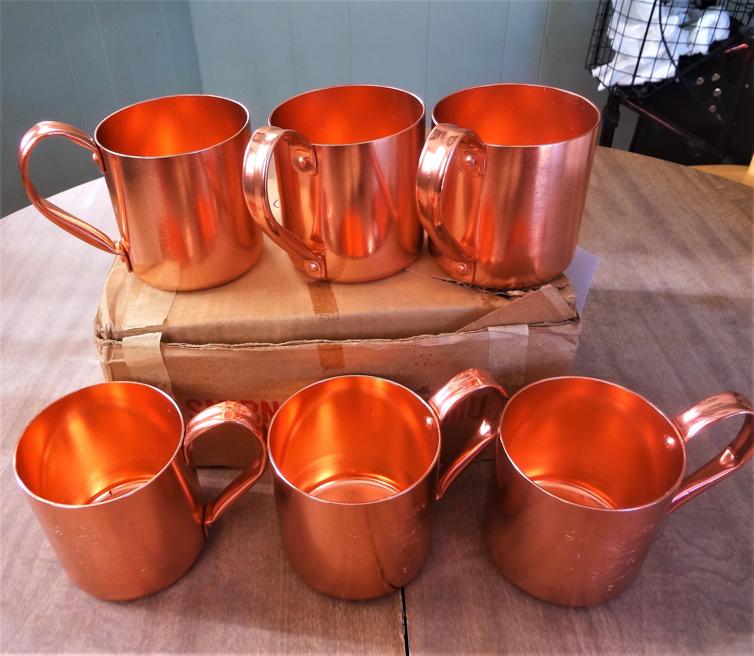 Smirnoff Vodka Moscow Mule Mugs 6 New Old Stock Copper Color Etsy