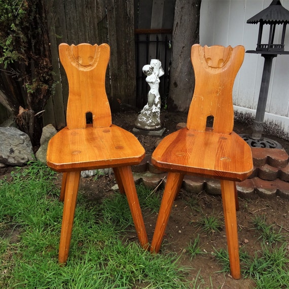 Childs Wooden Chairs Playroom Chairs Time Out Chairs Bear Chairs Kids Chairs Game Chairs
