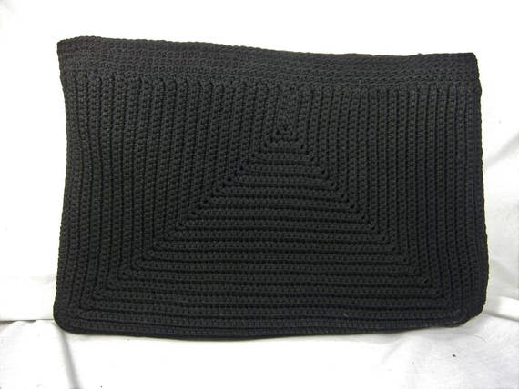 crocheted clutch, black handbag, crochet purse, l… - image 3