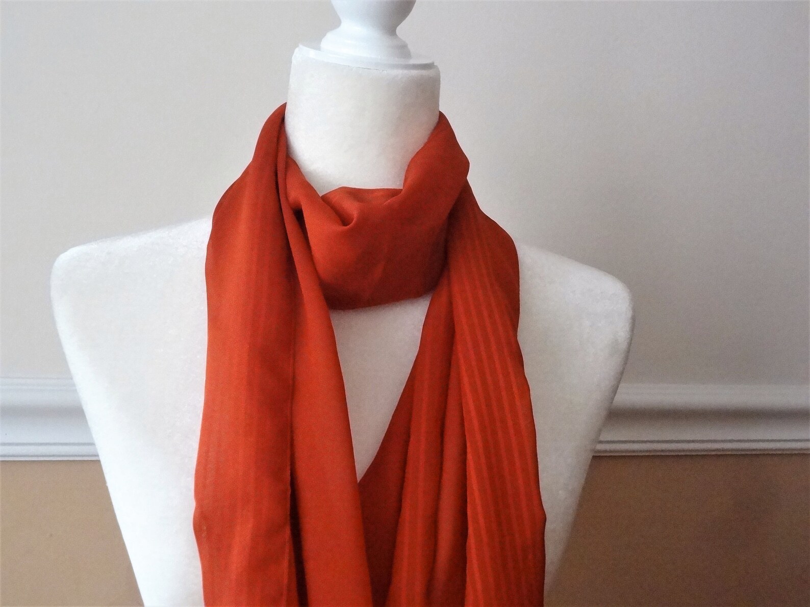 Art of the Scarf Tie Rack Long Sheer Poly Scarf Made in Etsy