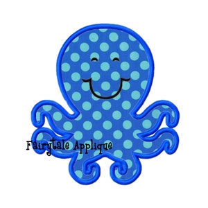 Digital Machine Embroidery Design - Octopus Applique
