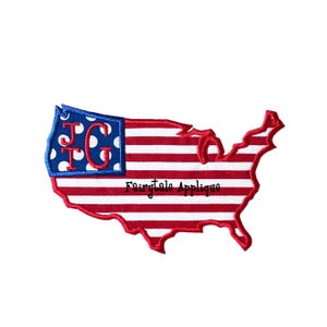 Digital Machine Embroidery Design - United States Flag Applique