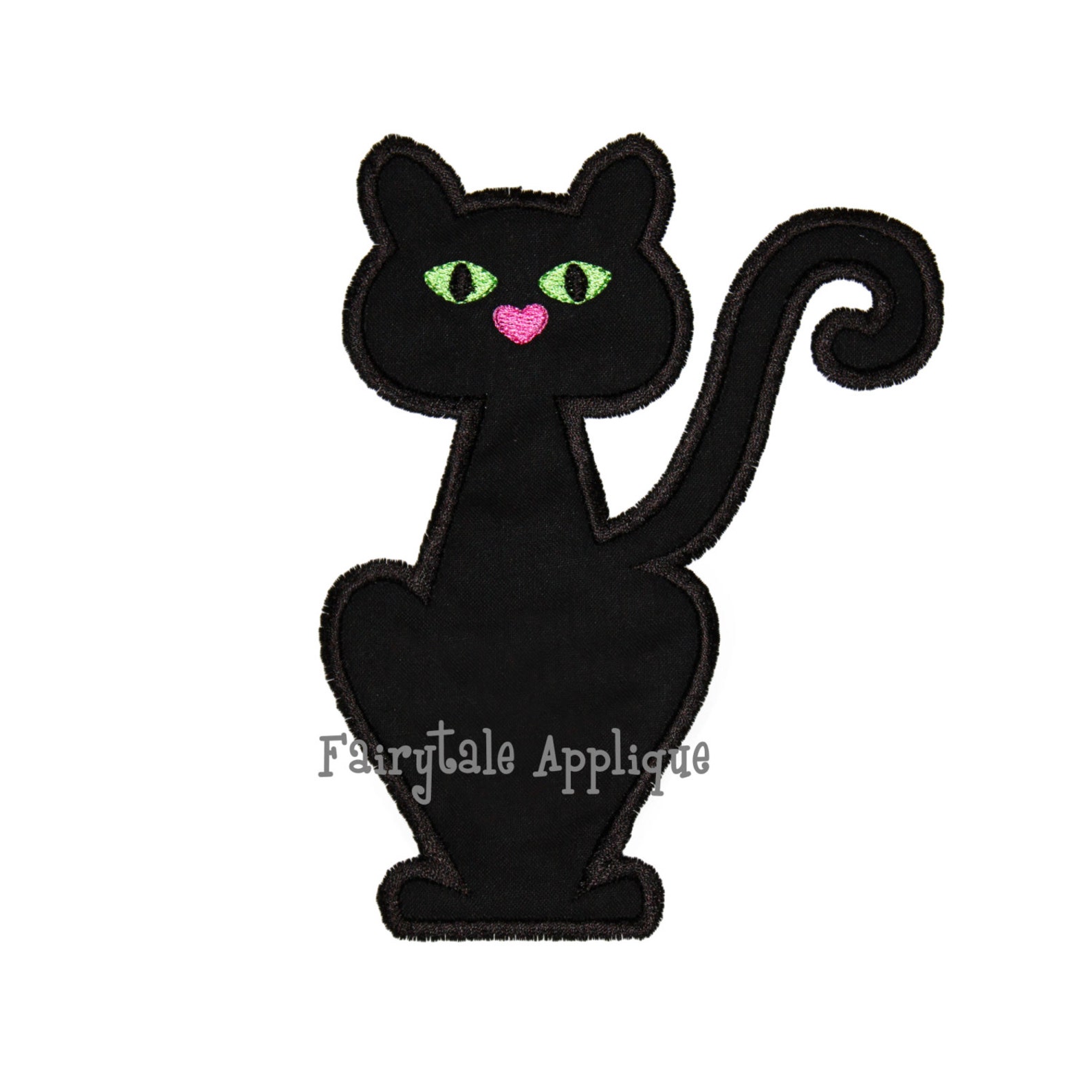 Digital Machine Embroidery Design Black Cat Applique - Etsy