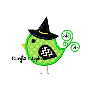 Digital Machine Embroidery Design - Halloween Birdie Applique