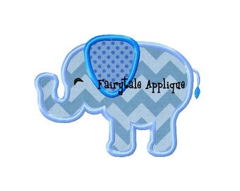 Digital Machine Embroidery Design - Elephant Applique