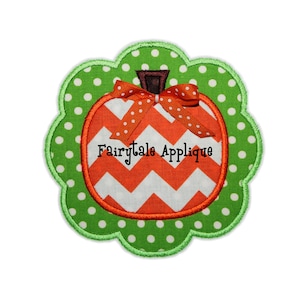 Digital Machine Embroidery Design - Frilly Pumpkin Patch Applique