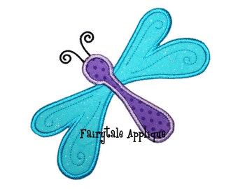 Digital Machine Embroidery Design -  Dragonfly Applique