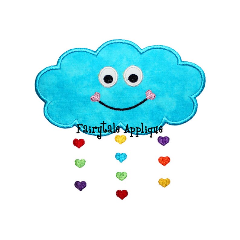 Digtial Machine Embroidery Design Rain Cloud Applique Etsy