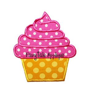 Digital Machine Embroidery Design -  Birthday Swirl Cupcake Applique