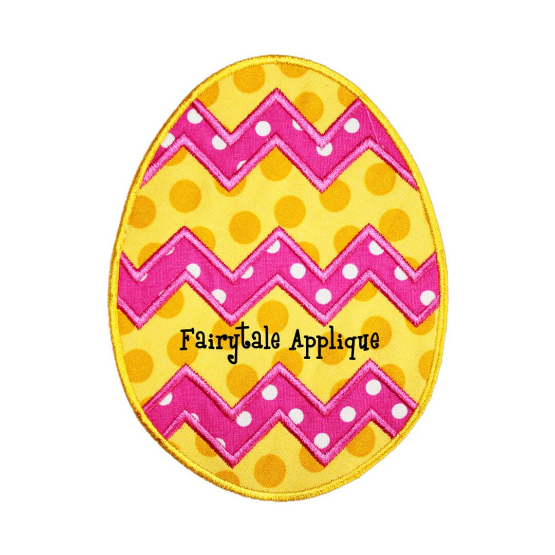 Digital Machine Embroidery Design Easter Egg Applique Chevron - Etsy