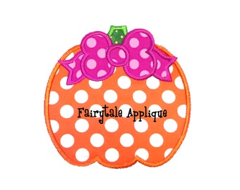 Digital Machine Embroidery Design - Girly Pumpkin Applique