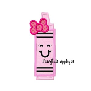 Digital Machine Embroidery Design -  Girly Crayon Applique
