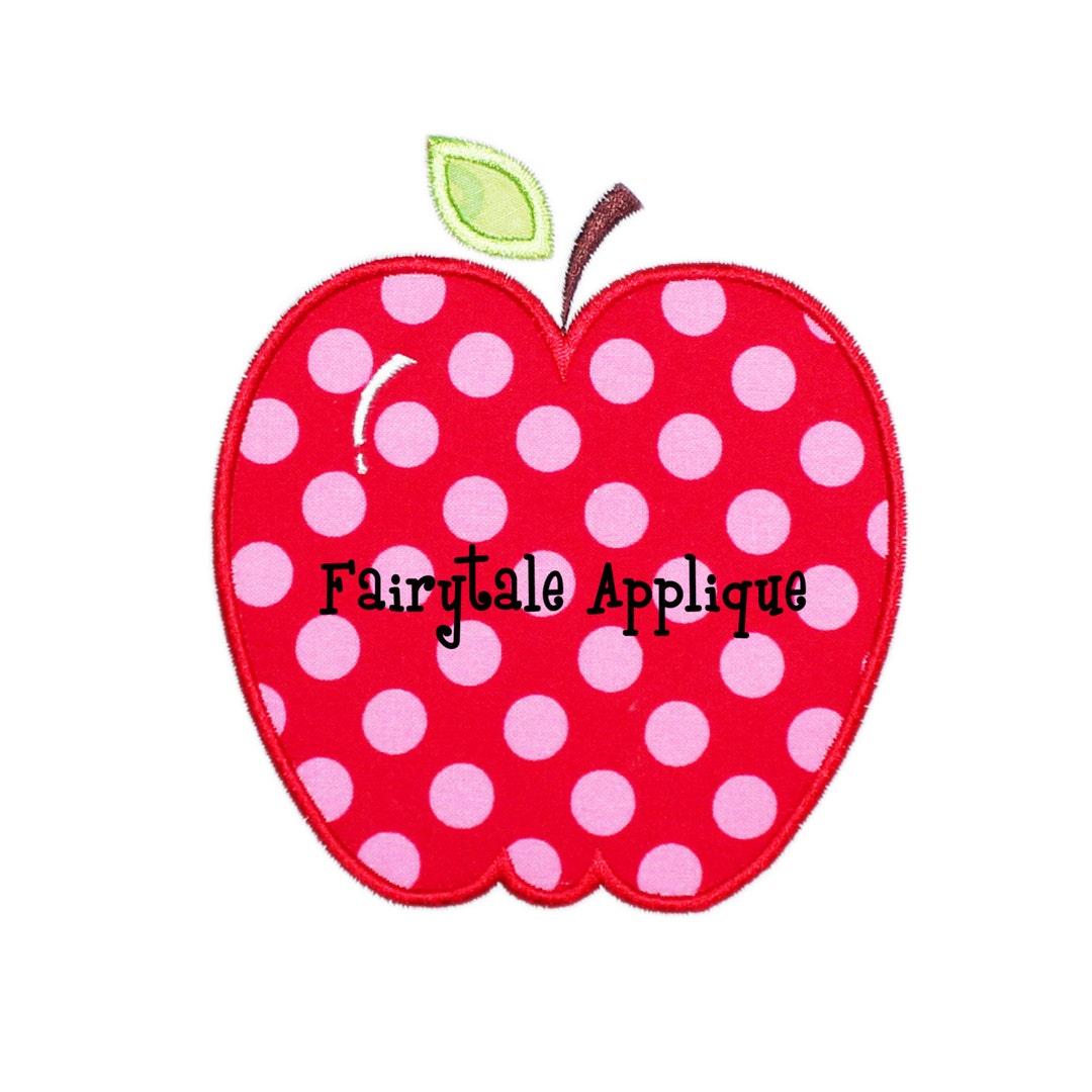 Digital Machine Embroidery Design - Apple Applique - Etsy