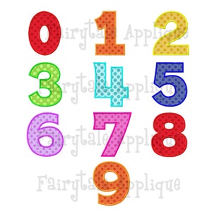 Digital Machine Embroidery Design - Number Set (0-9)