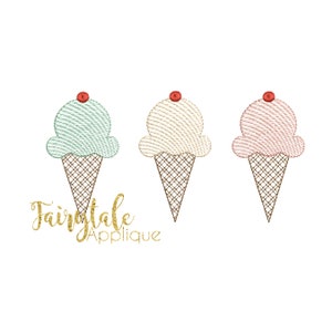 Eis Kegel Trio Skizze Stickerei Design - DIGITAL FILE
