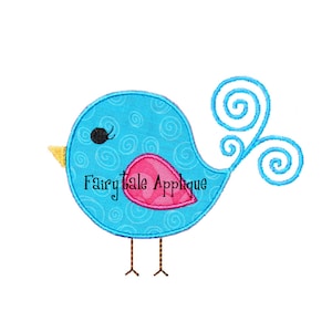 Digital Machine Embroidery Design -  Birdie Applique