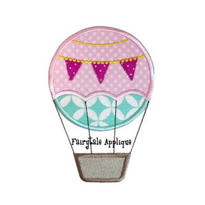 Digital Machine Embroidery Design -  Hot Air Balloon Applique