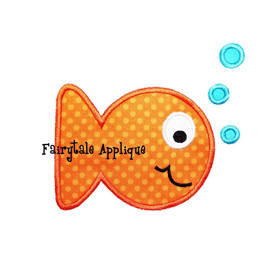 Digitial Machine Embroidery Design - Goldfish Applique - Etsy