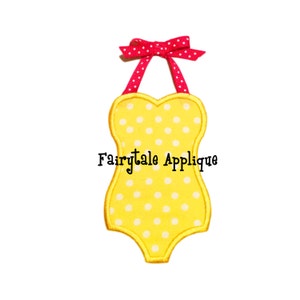 Digitial Machine Embroidery Design -  Ribbon Swimsuit Applique