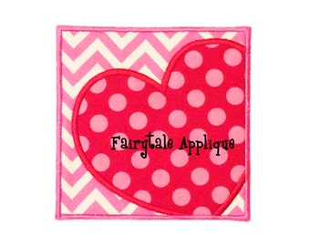 Digital Machine Embroidery Design -  Boxed Heart Applique